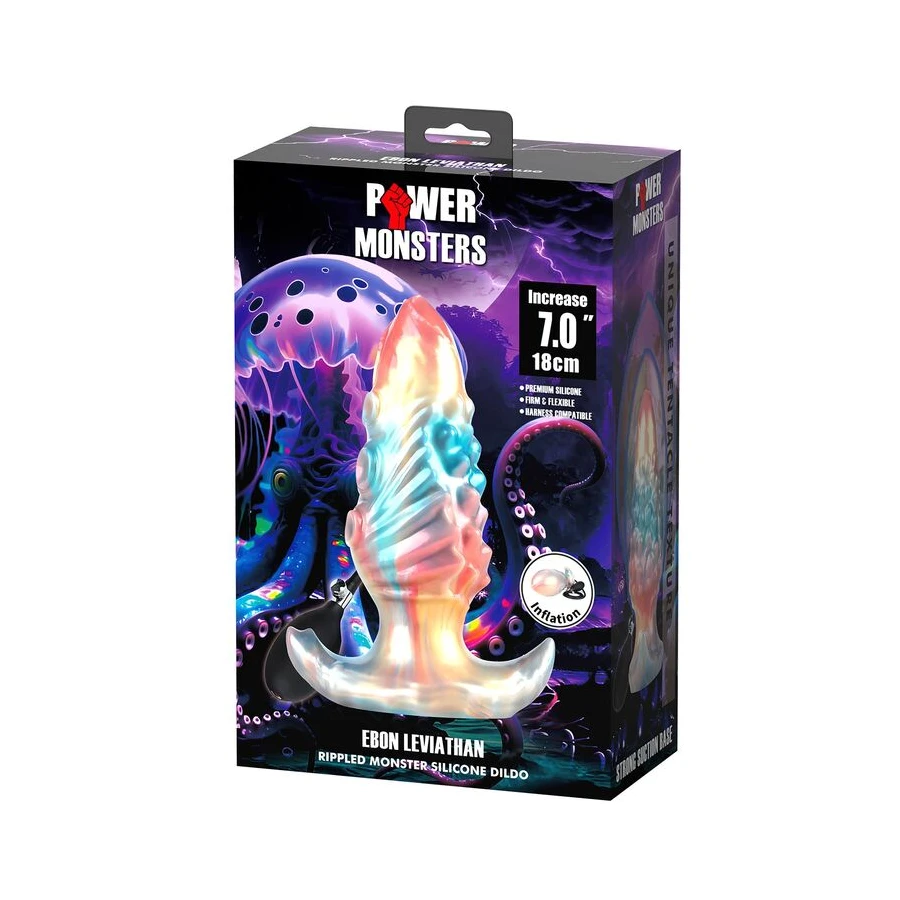 POWER MONSTERS - EBON LEVIATHAN TRICOLORE PLUG ANALE GONFIABILE FANTASY 18 CM